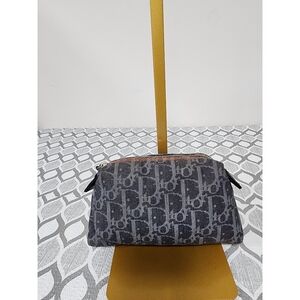 CHRISTIAN DIOR Trotter Denim Flight Cosmetic Pouch Grey/Black